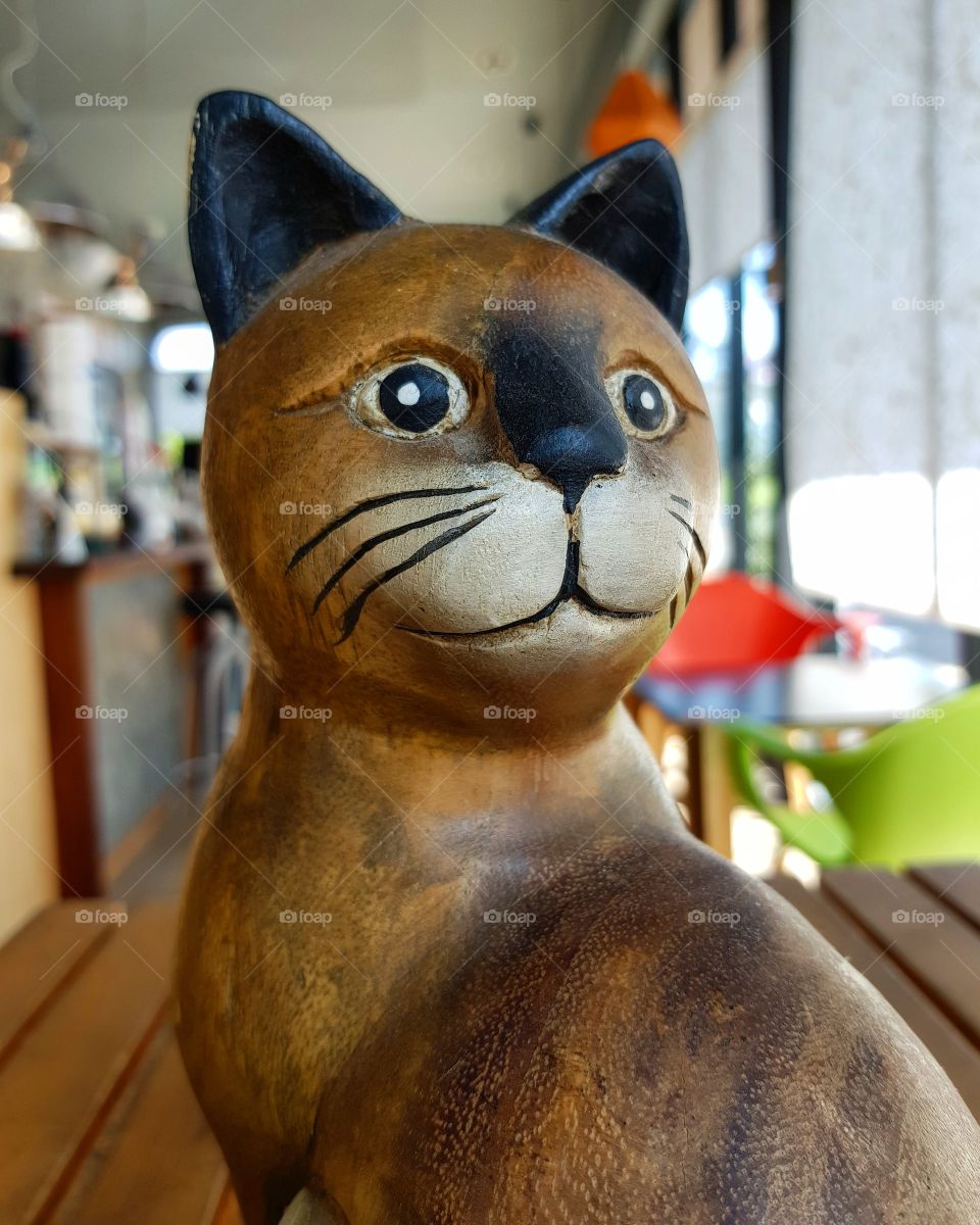 The statue of cat in home