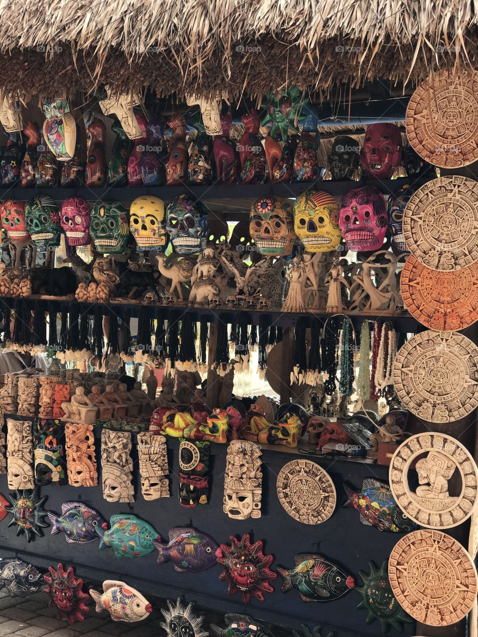 Handmade masks and souvenirs in Mexico