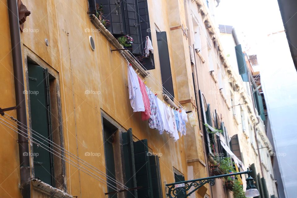 Old buildings in a row 