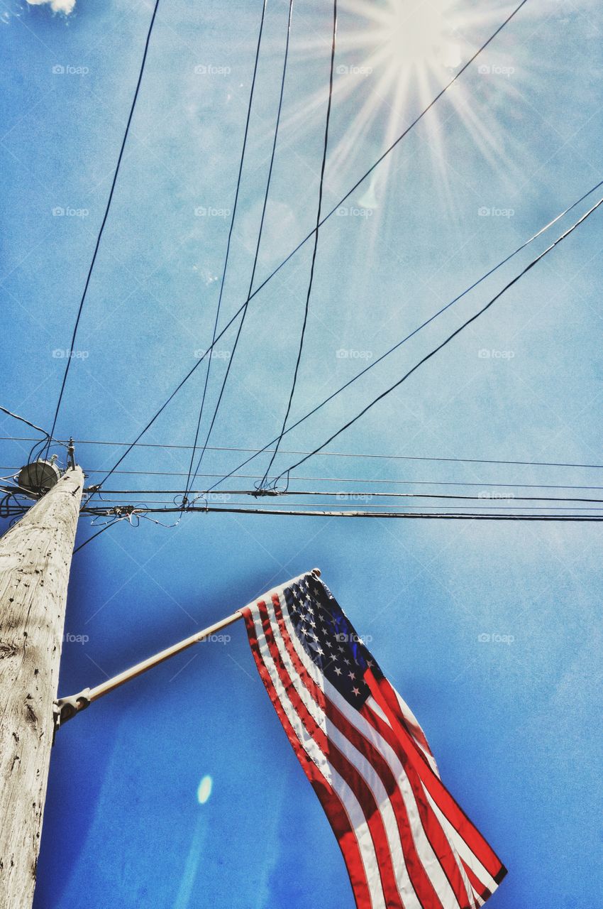 Flag & Electric Pole