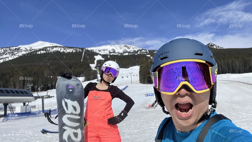 The happy moment of the couple