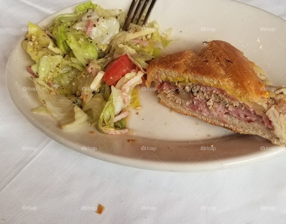 the 1905 Cuban sandwich and salad, best iever had, from the Columbia restaurant in Tampa