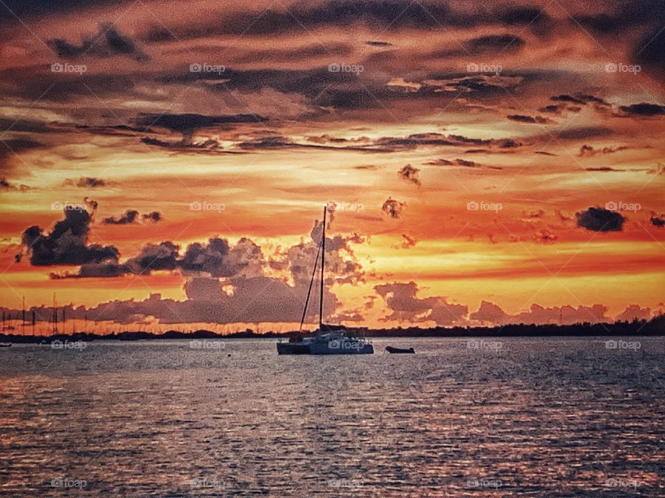 TROPICAL SUNSET IN KEY WEST, FLORIDA