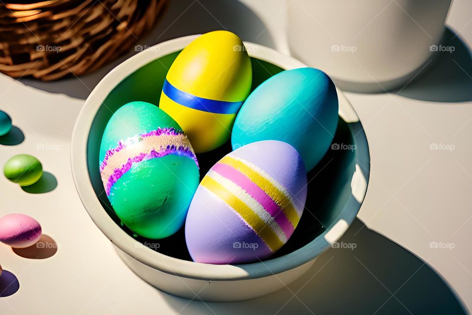 Easter feast, Easter eggs, colored eggs, Spring, Egg