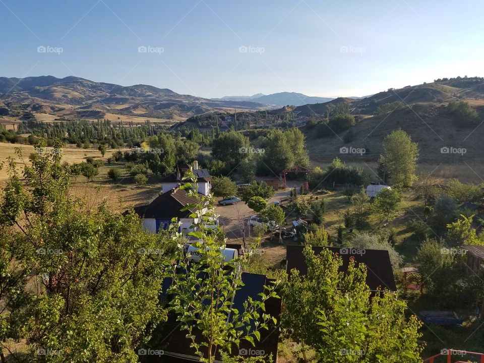 a small group of houses in the mountains outside ankara turkey