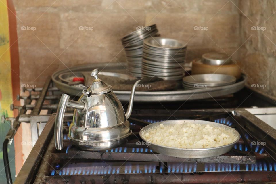 Knafe Middle Eastern honey cake making 