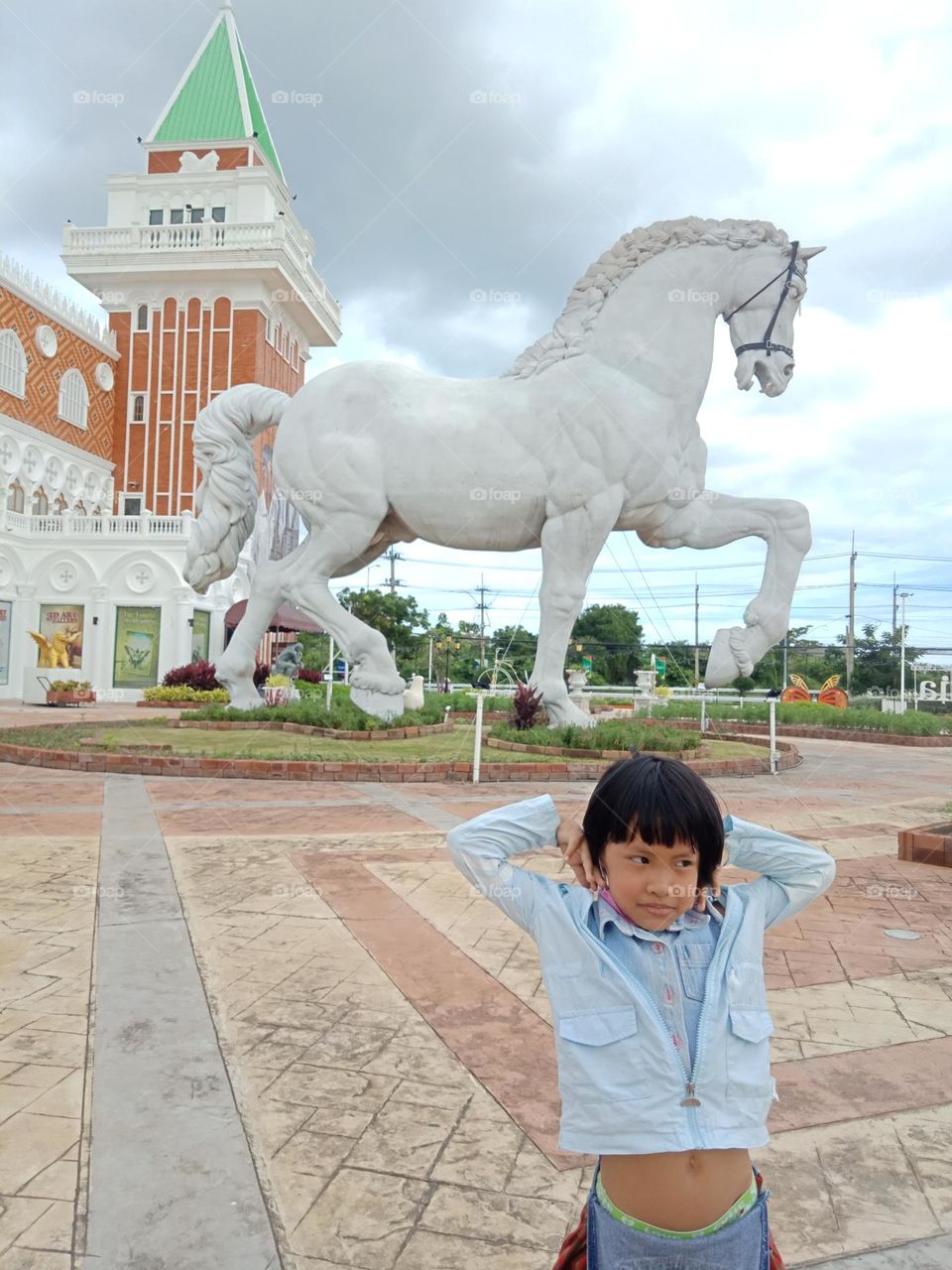 Giant white horse