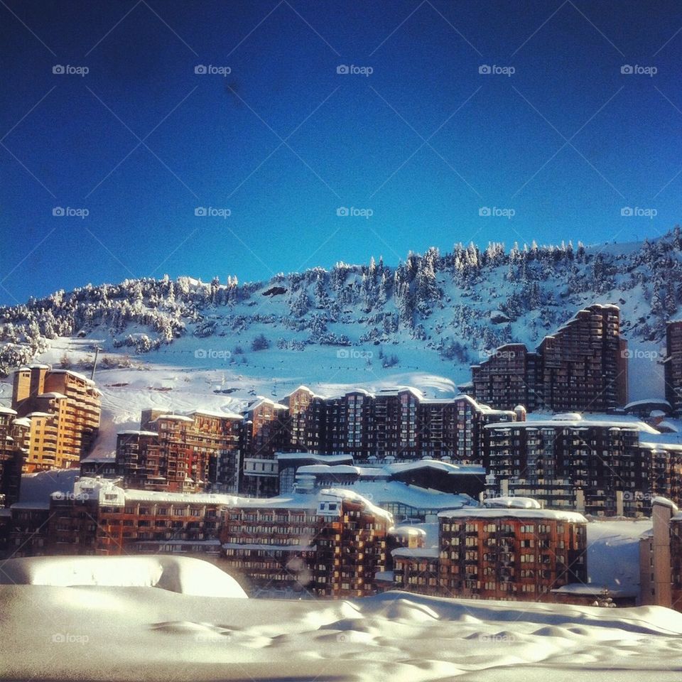 snow france ski blue sky by hadryen