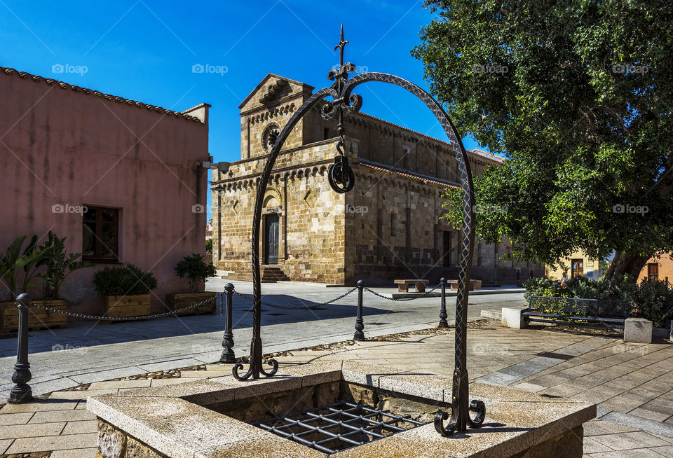 View of the cathedral of Tratalias, Sardinia