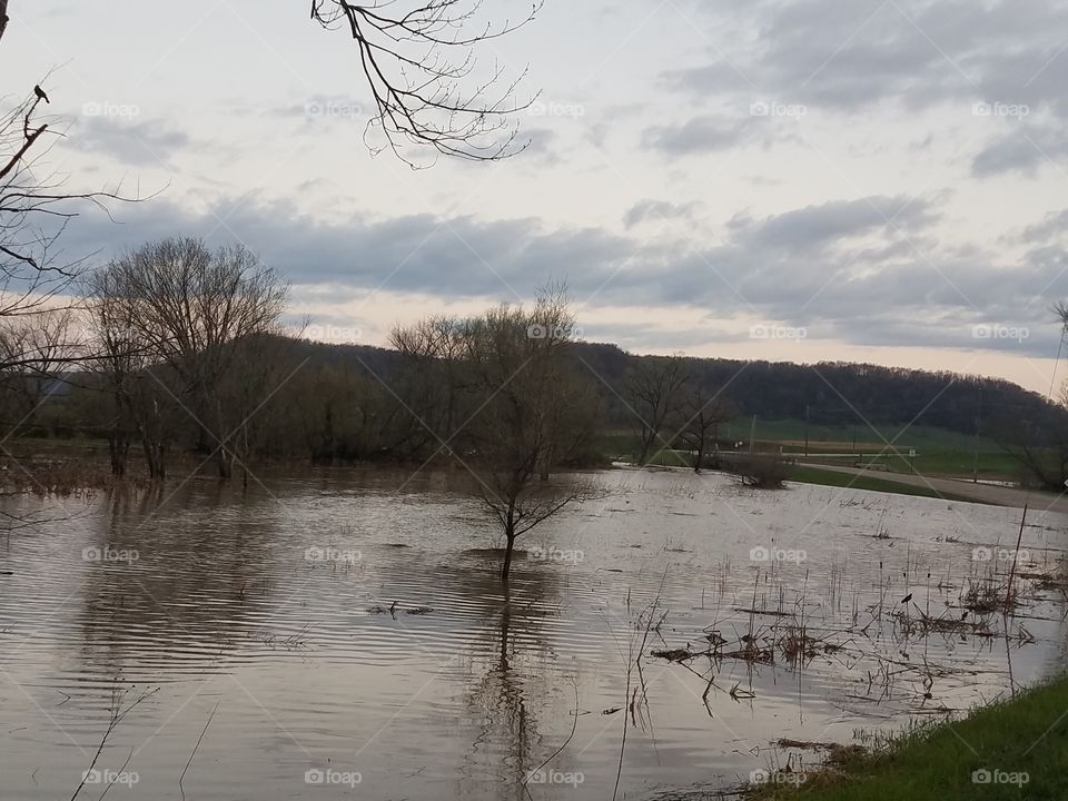 Morning after the Storm,  flooded