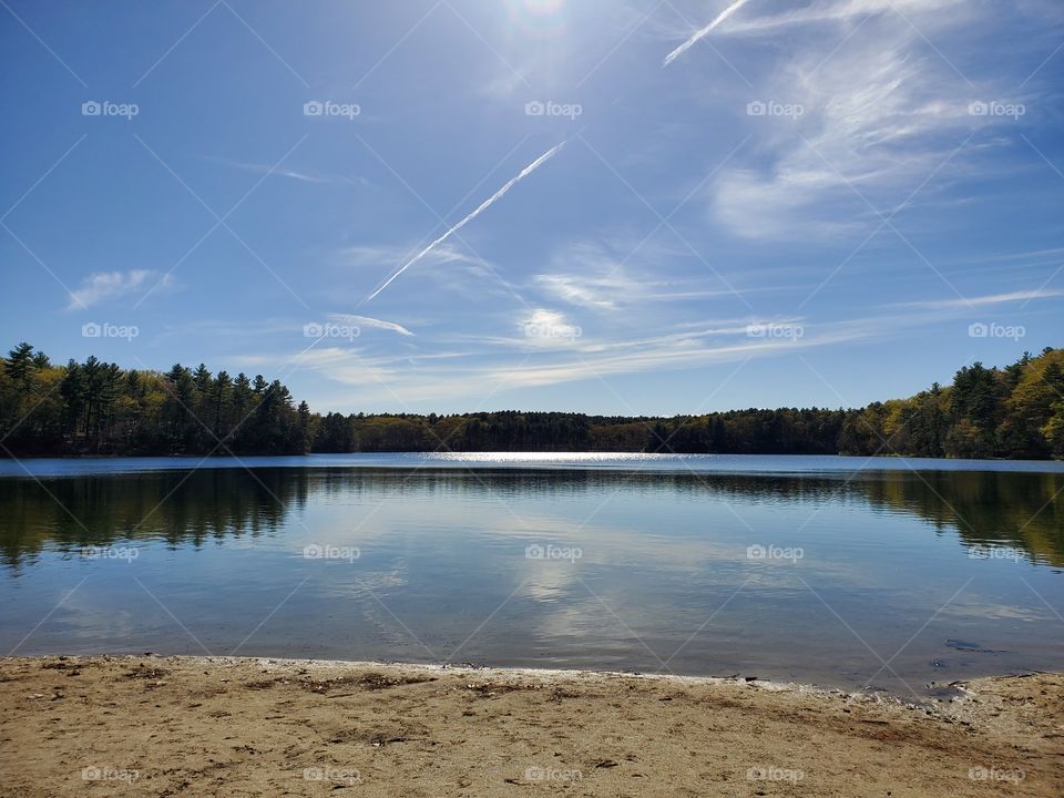 Walden Pond, home of Henery David Thoreau. A place of reflection and remembrance, to keep life simple, clean. and beauty will find you.