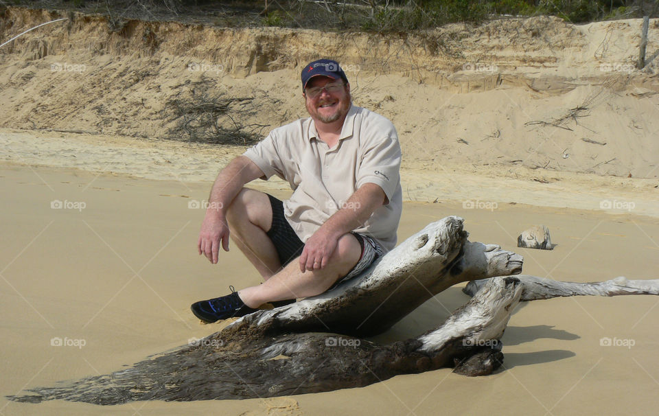 Driftwood Seat, Moreton Island, Australia