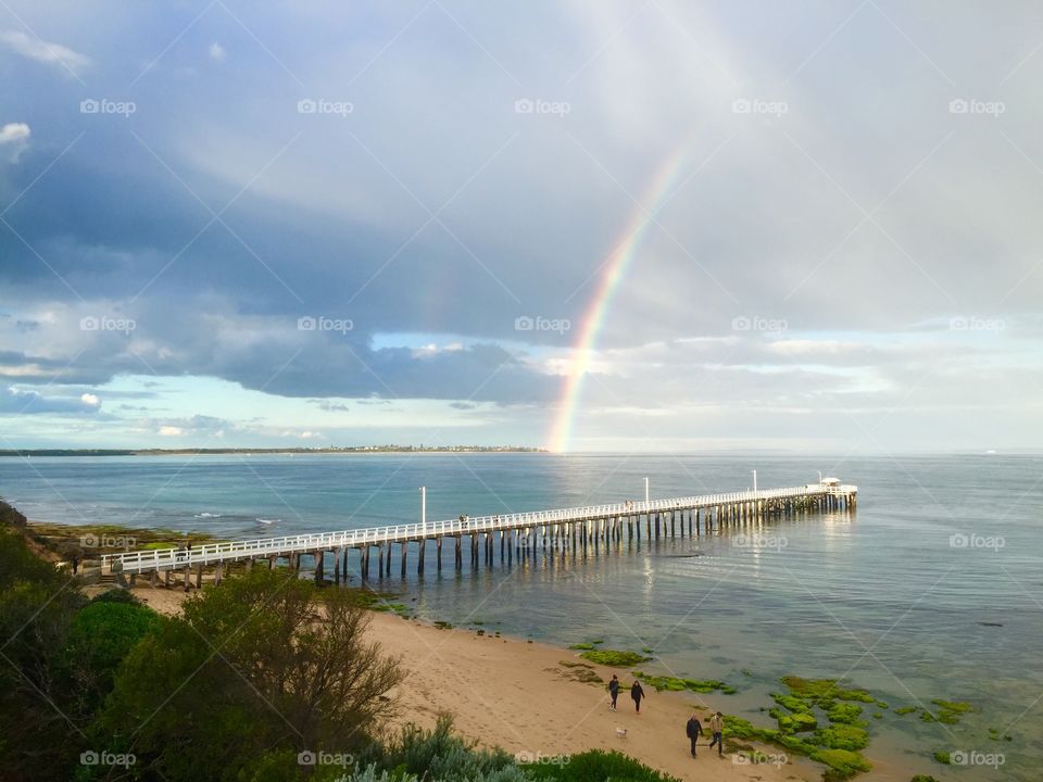 Beautiful Rainbow over the Jetty