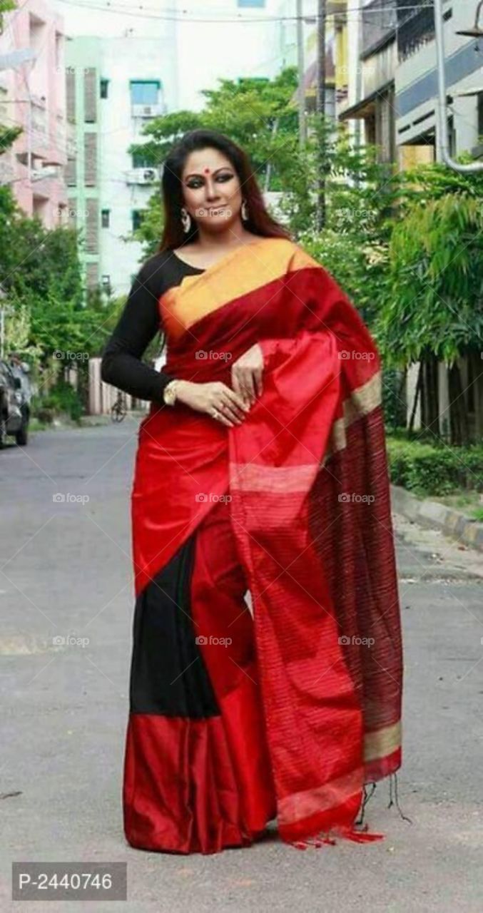sari, saree or shari is a women's garment from Indian subcontinent that consists of a drape varying from 4.5 to 8 meters (5 to 9 yards) in length and 60 to 120 centimetres (2 to 4 feet) in breadth that is typically wrapped around the waist, with one