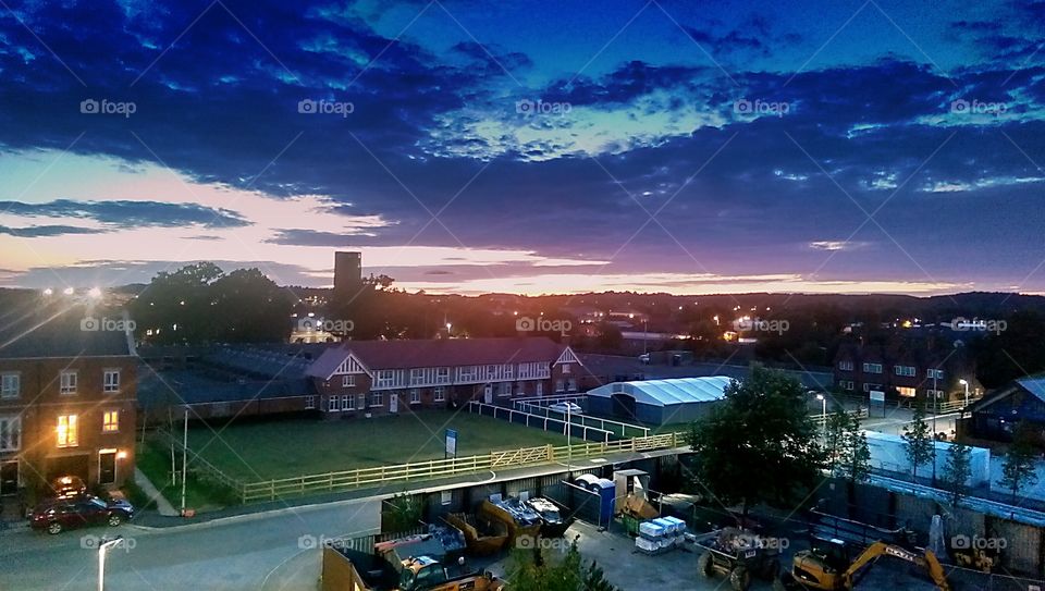 sunset shot. Newbury racecourse