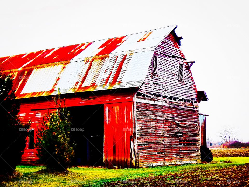 Old cool red barn