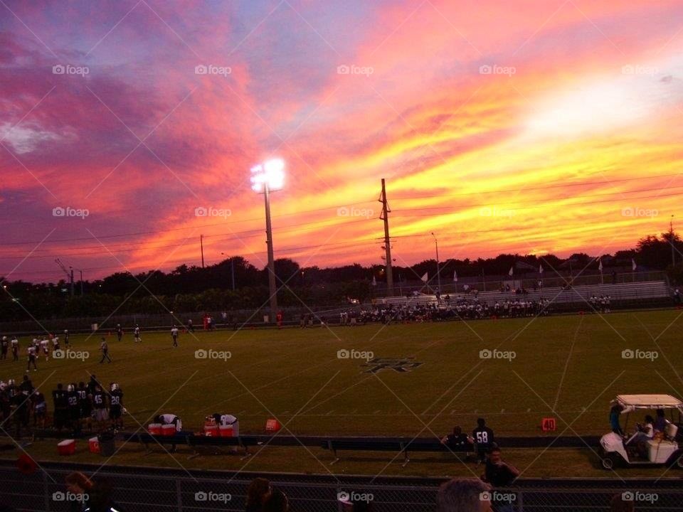 Game at sunset