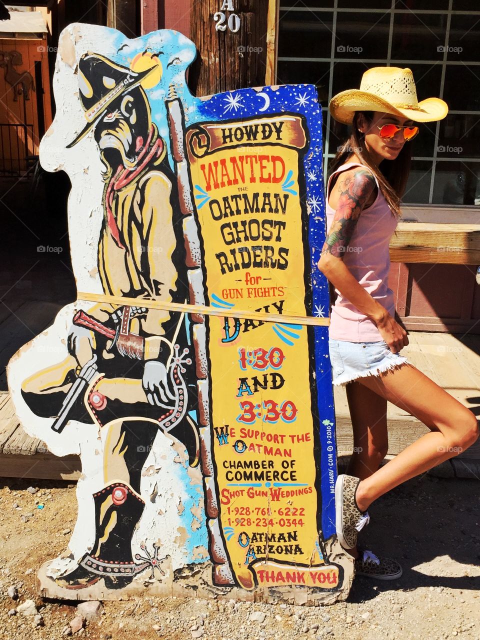 Old and young cow boy. Old and young cow boy at Oatman ghost town,AZ