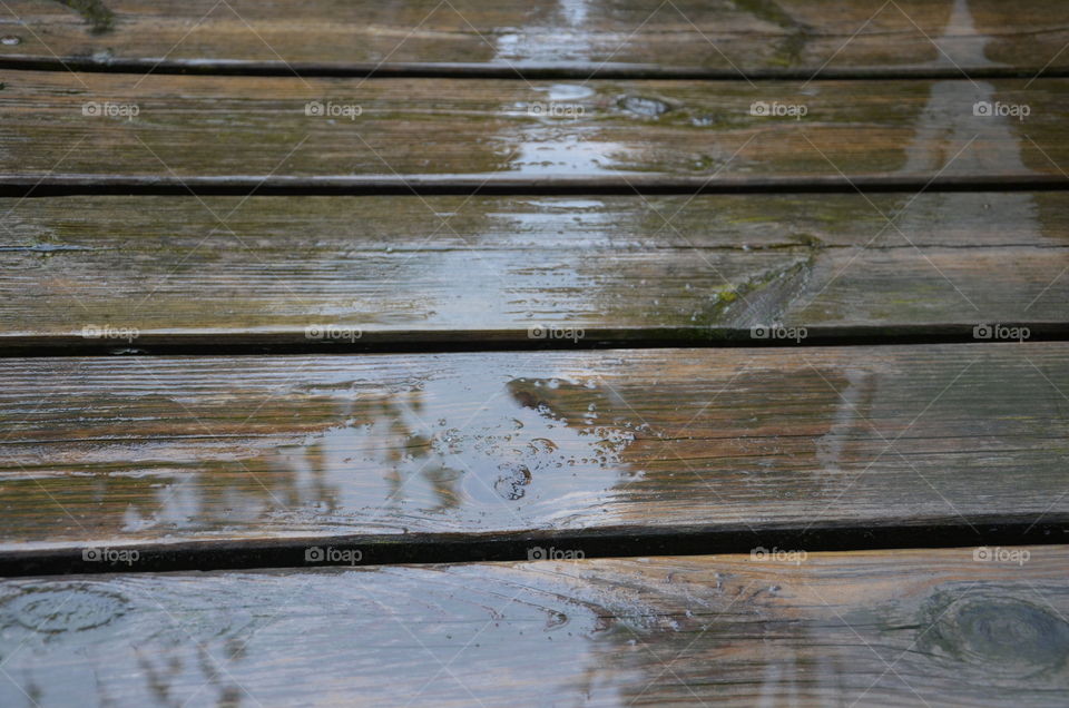 Wooden Planks in Rain 