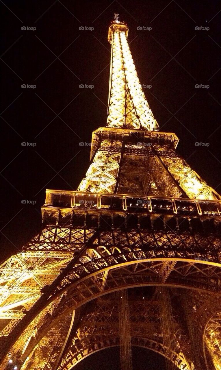 Eiffel Tower evening lights  