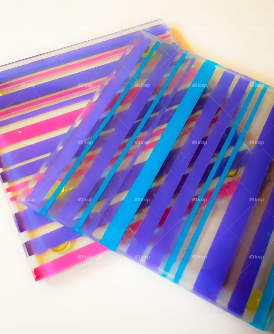 Striped Glass Coasters