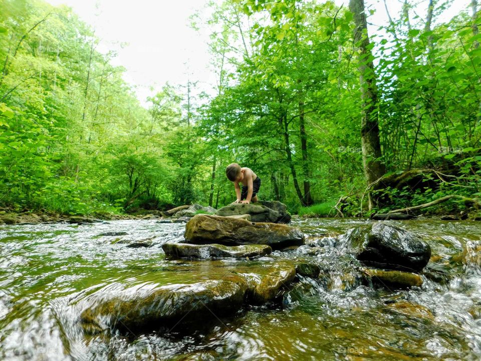 Playing in a creek