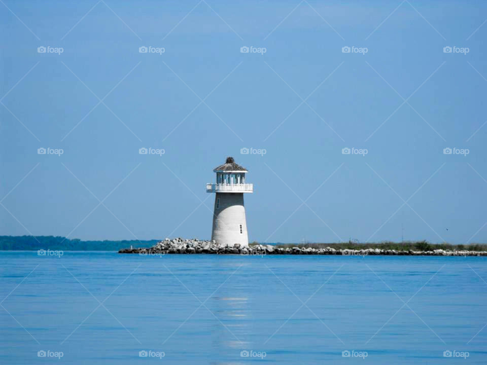 lighthouse on Chesapeake Bay. small lighthouse on private property on Chesapeake Bay