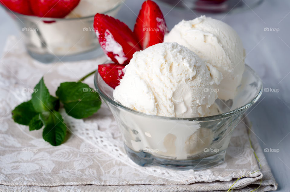 Delicious summer ice cream in cup