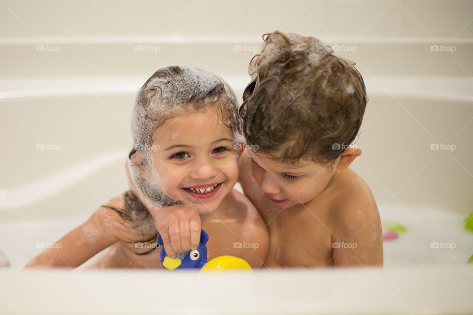 toddler bath time