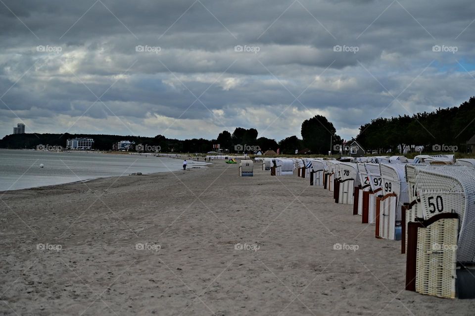 beach chairs by the sea