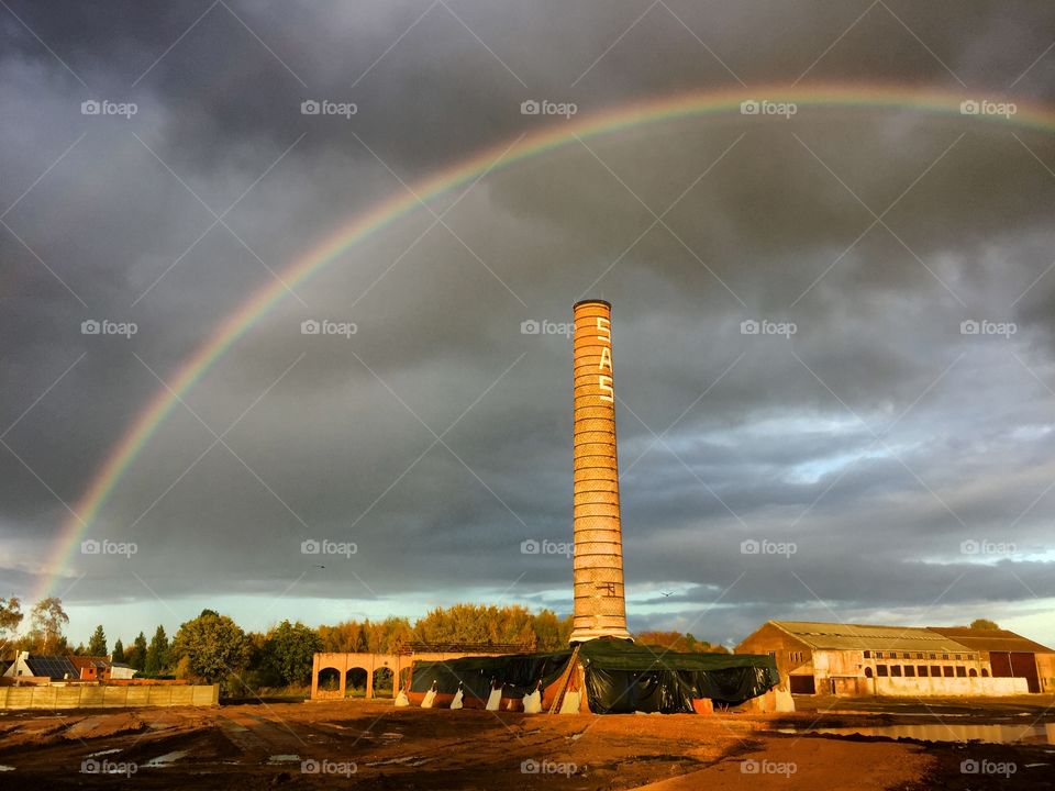 Rainbow over the chimney