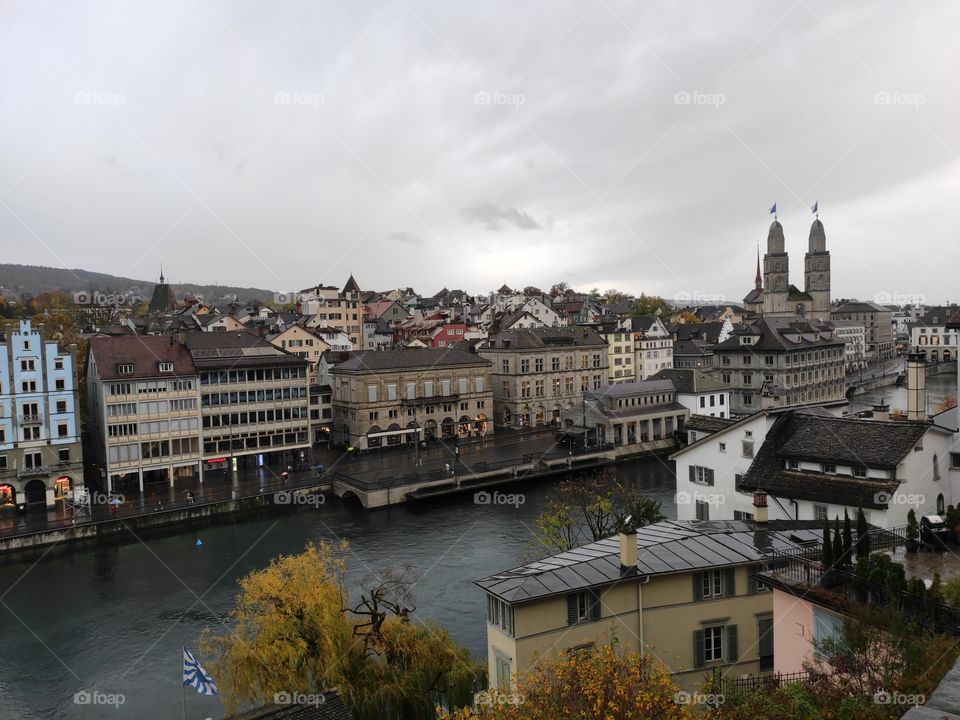 Zurich Switzerland landscape in autumn