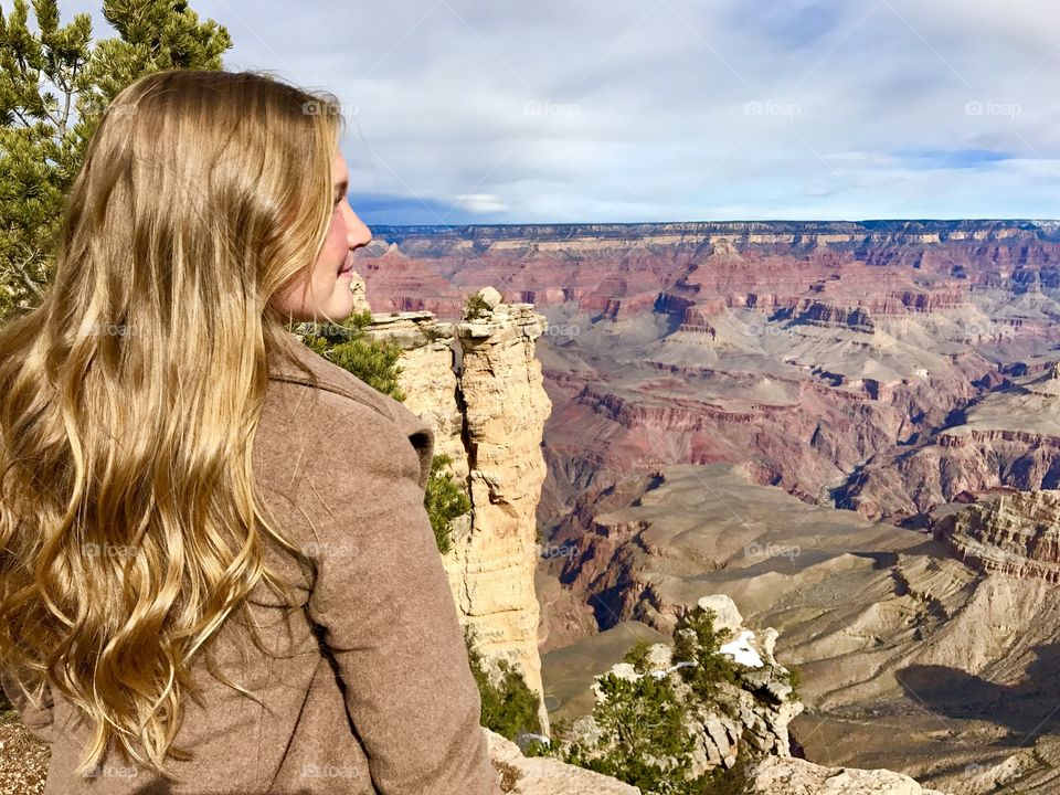 Girl Overlooking Grand Canyon