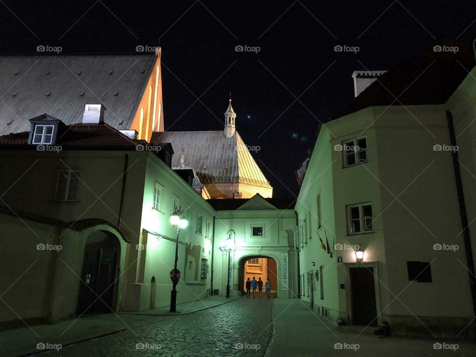 Warsaw Old Town by night