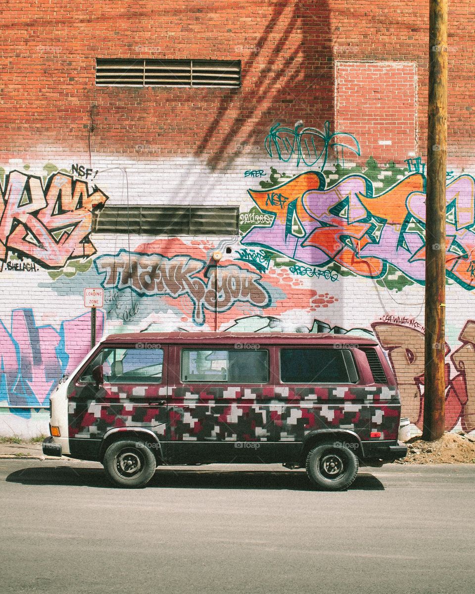 Graffiti, Vandalism, Street, Car, Vehicle