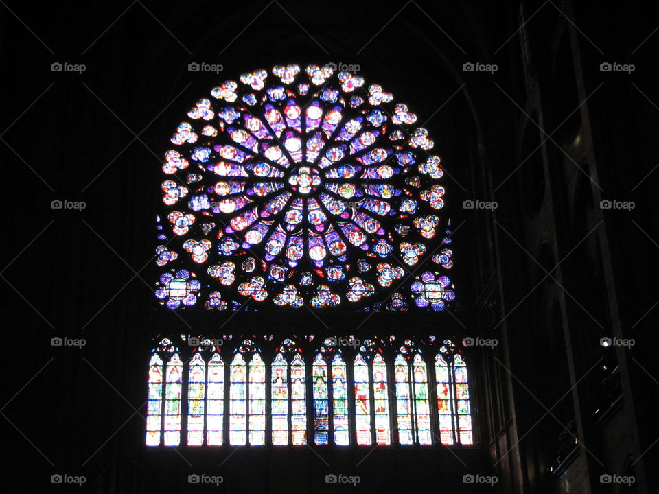 Notre Dane Cathedral stained glass panel 2. Notre Dane Cathedral 