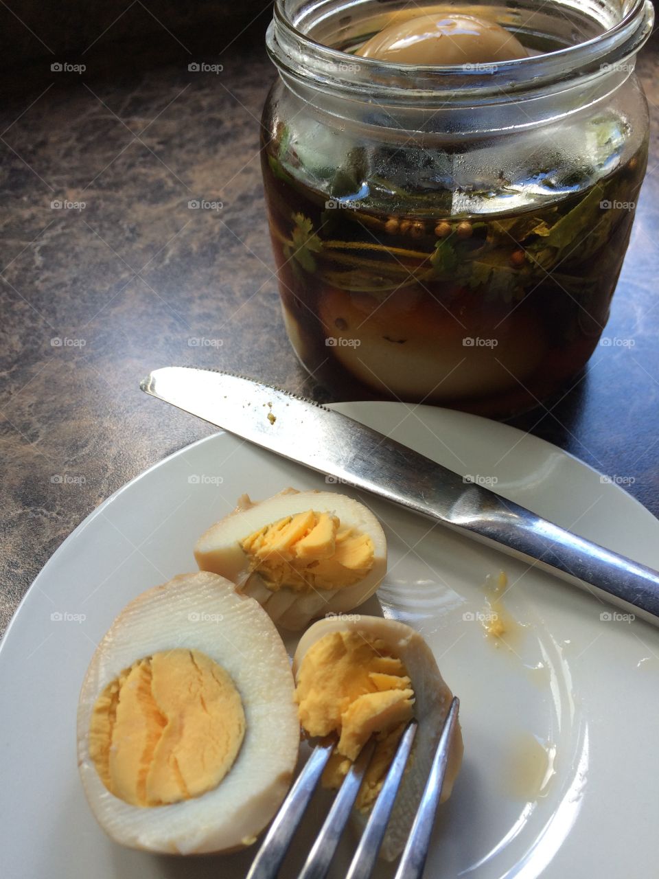 Homemade Chinese style pickled eggs 