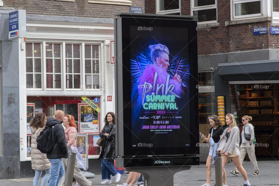 Billboard Pink Summer Carnival At Amsterdam The Netherlands 27-5-2024