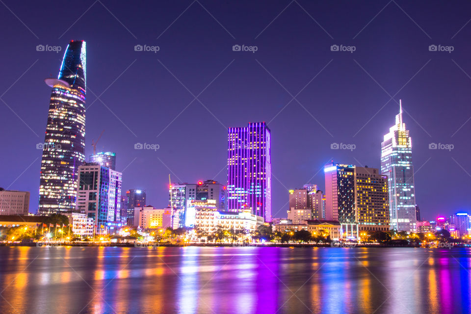 Saigon skyline at night 