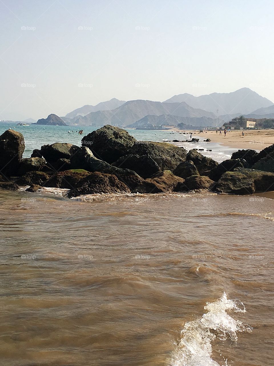 Beach and mountains on Indian coastline 