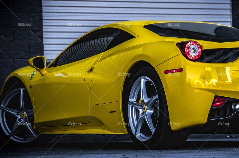 Yellow Ferrari 458 Spider