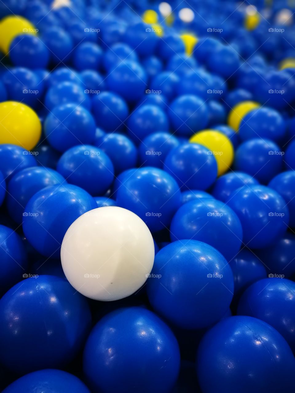 white ball in blue