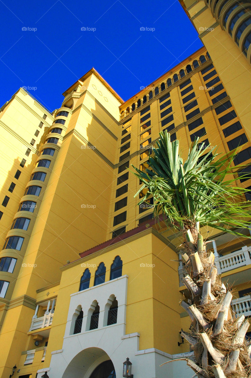 Looking up. Looking up at a luxury hotel in Myrtle Beach South Carolina