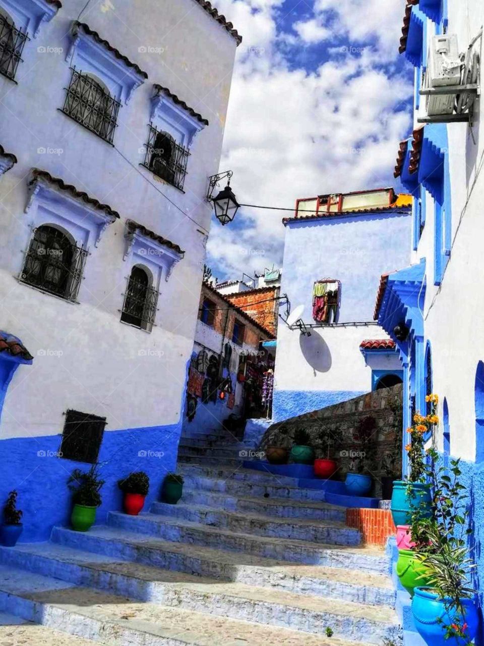 Clash of Colors... Morocco's Blue City