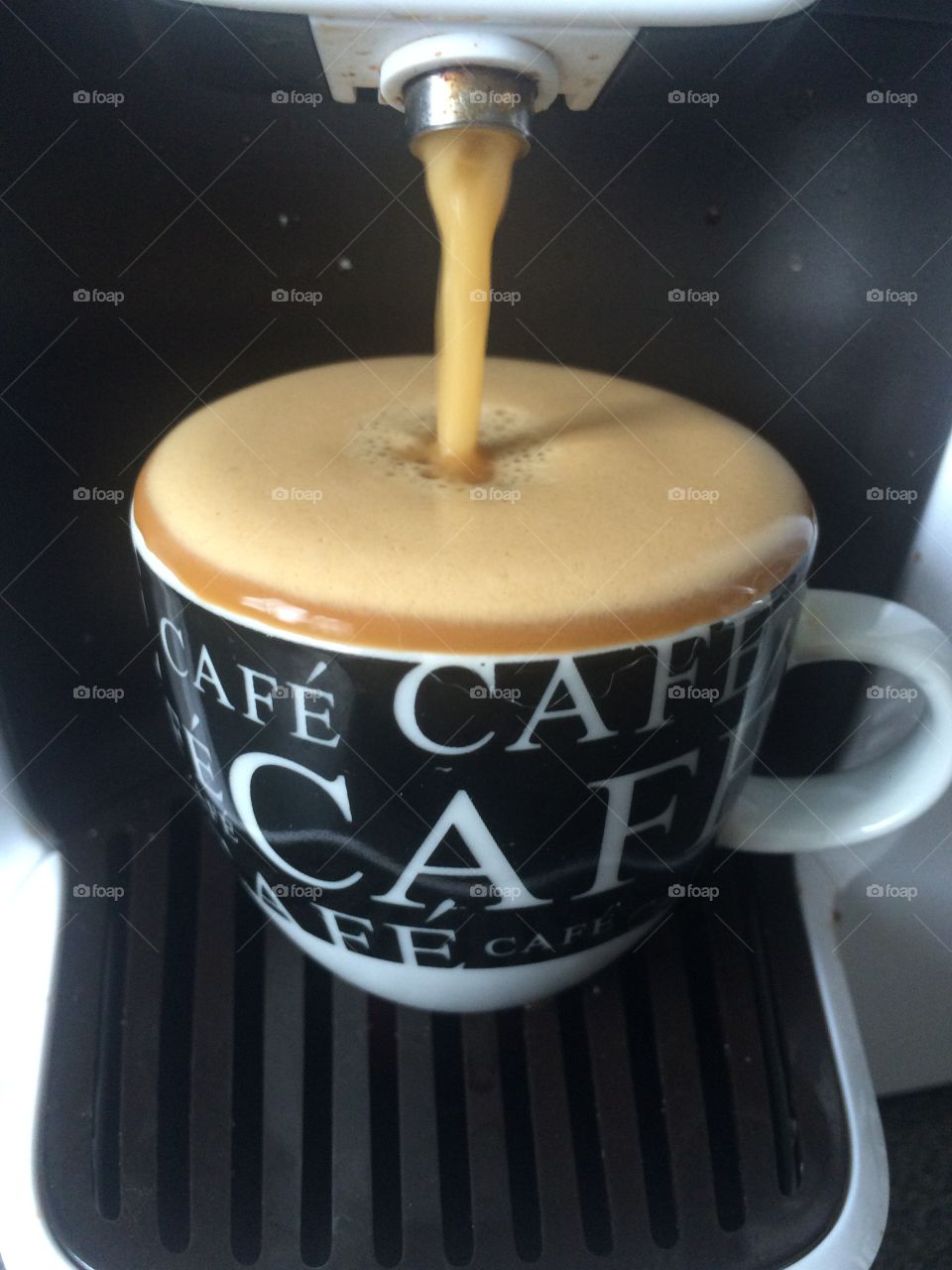 Pouring Espresso coffee