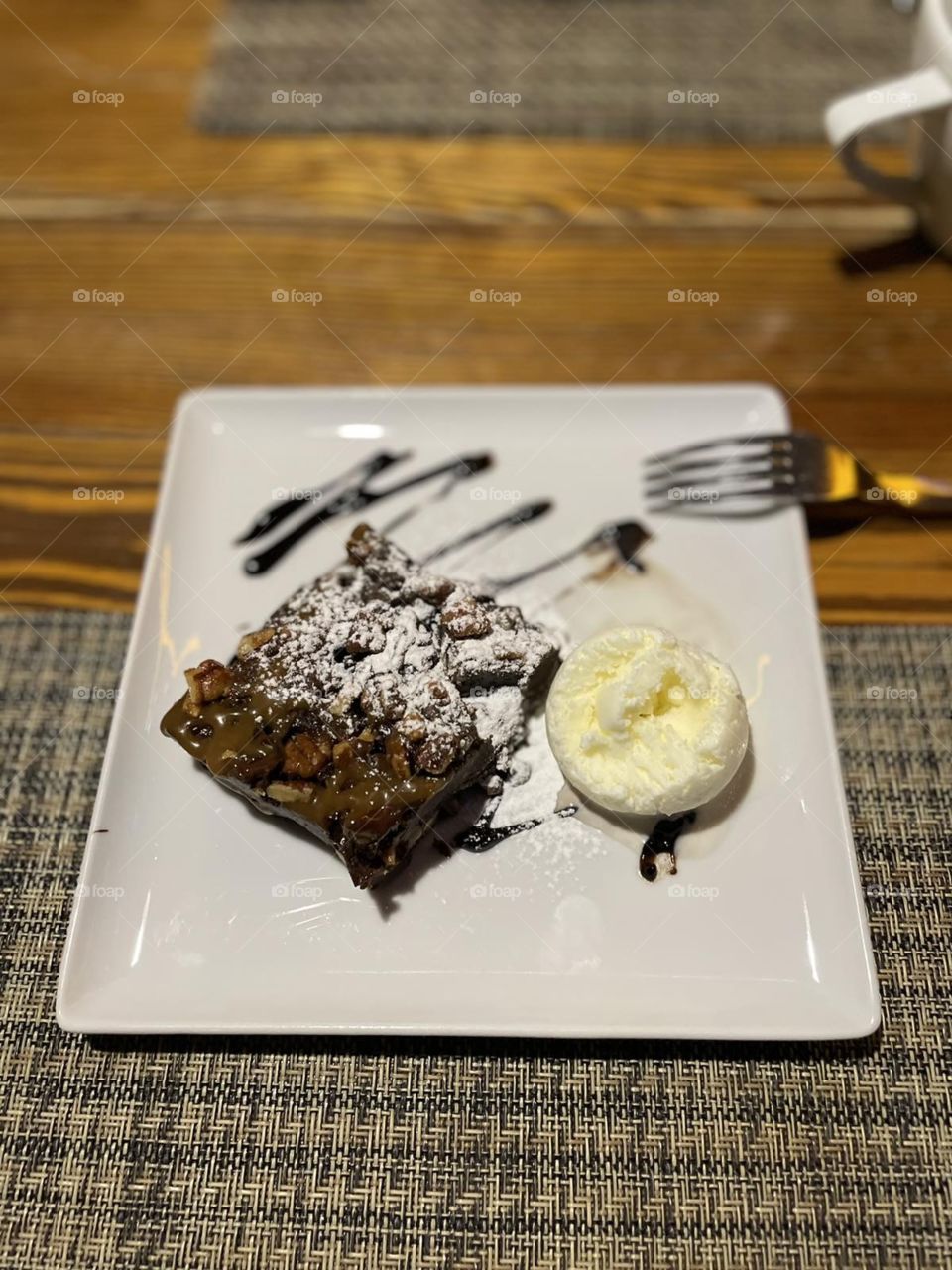 Brauni, desert, пирожное, Брауни, десерт, мороженое, ice cream