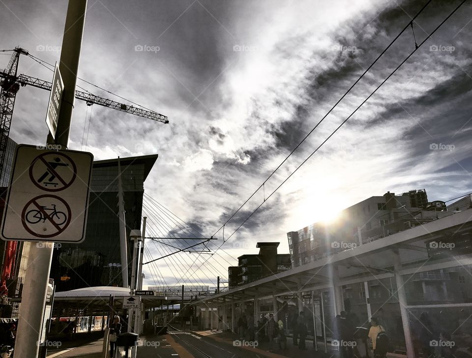 Waiting on the light rail and capturing the Scenes all around. 