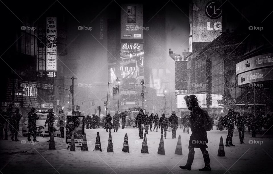 Snowy Times Square 