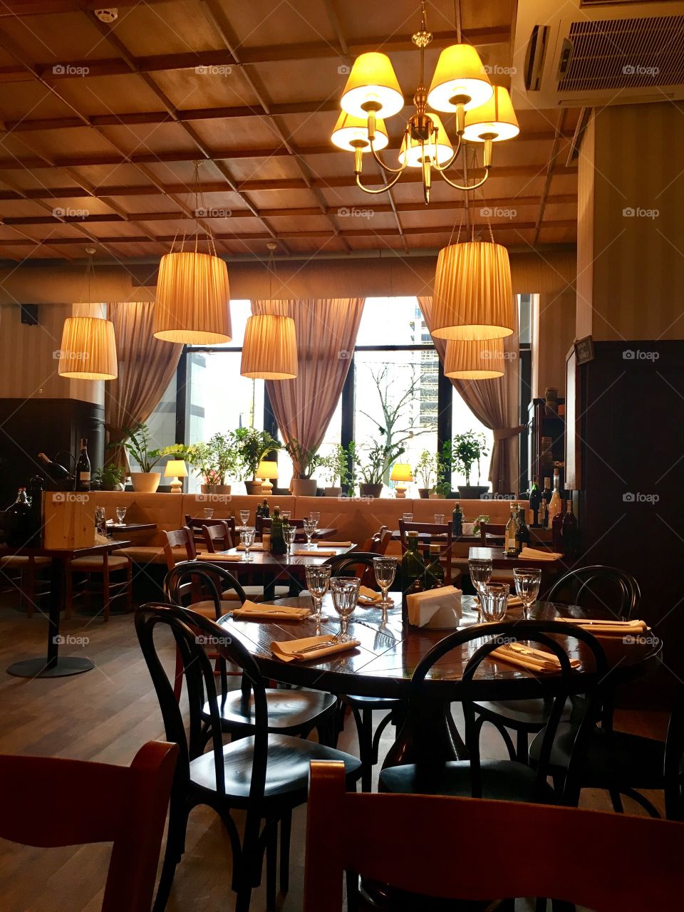 Light restaurant room