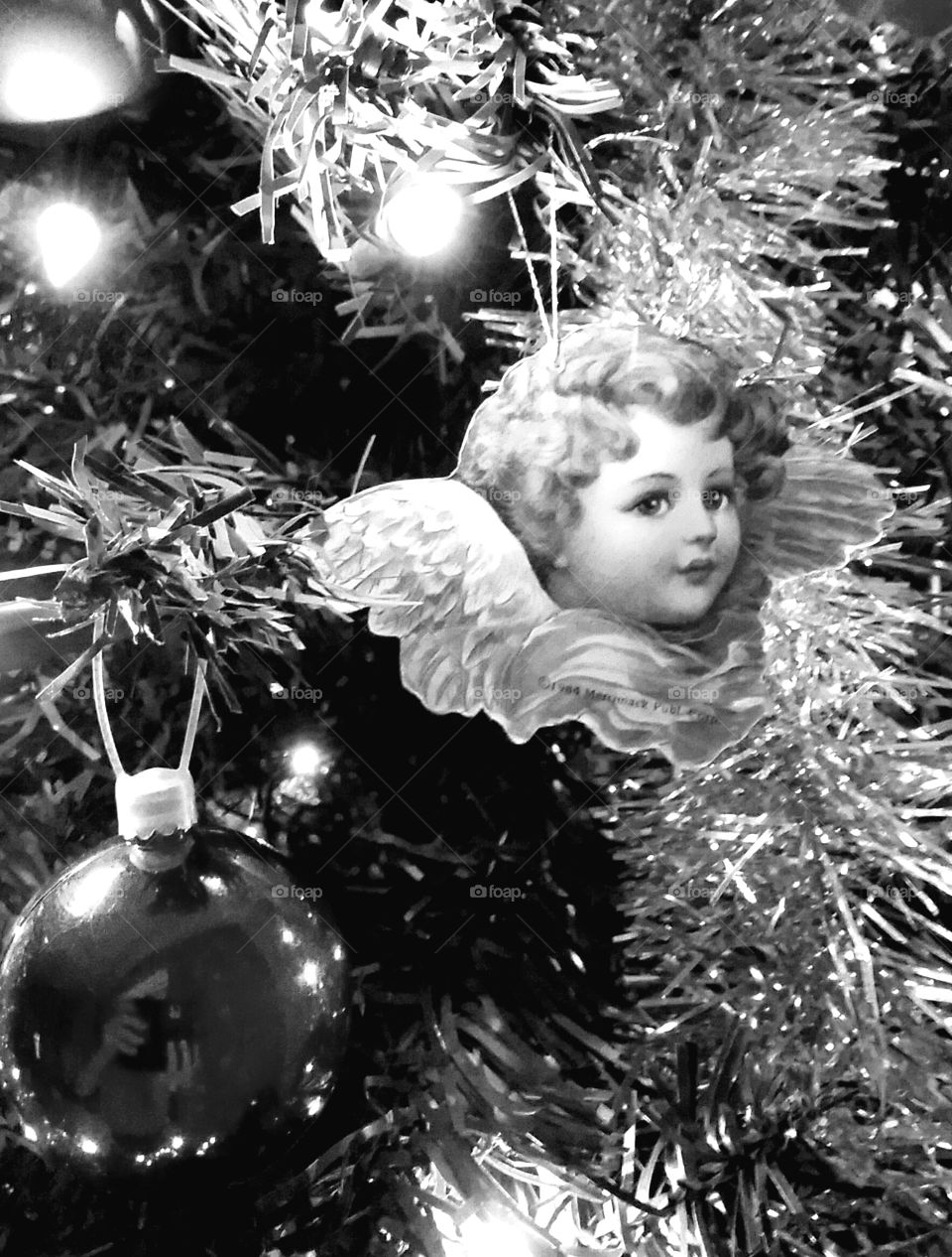 B&w Christmas Angel